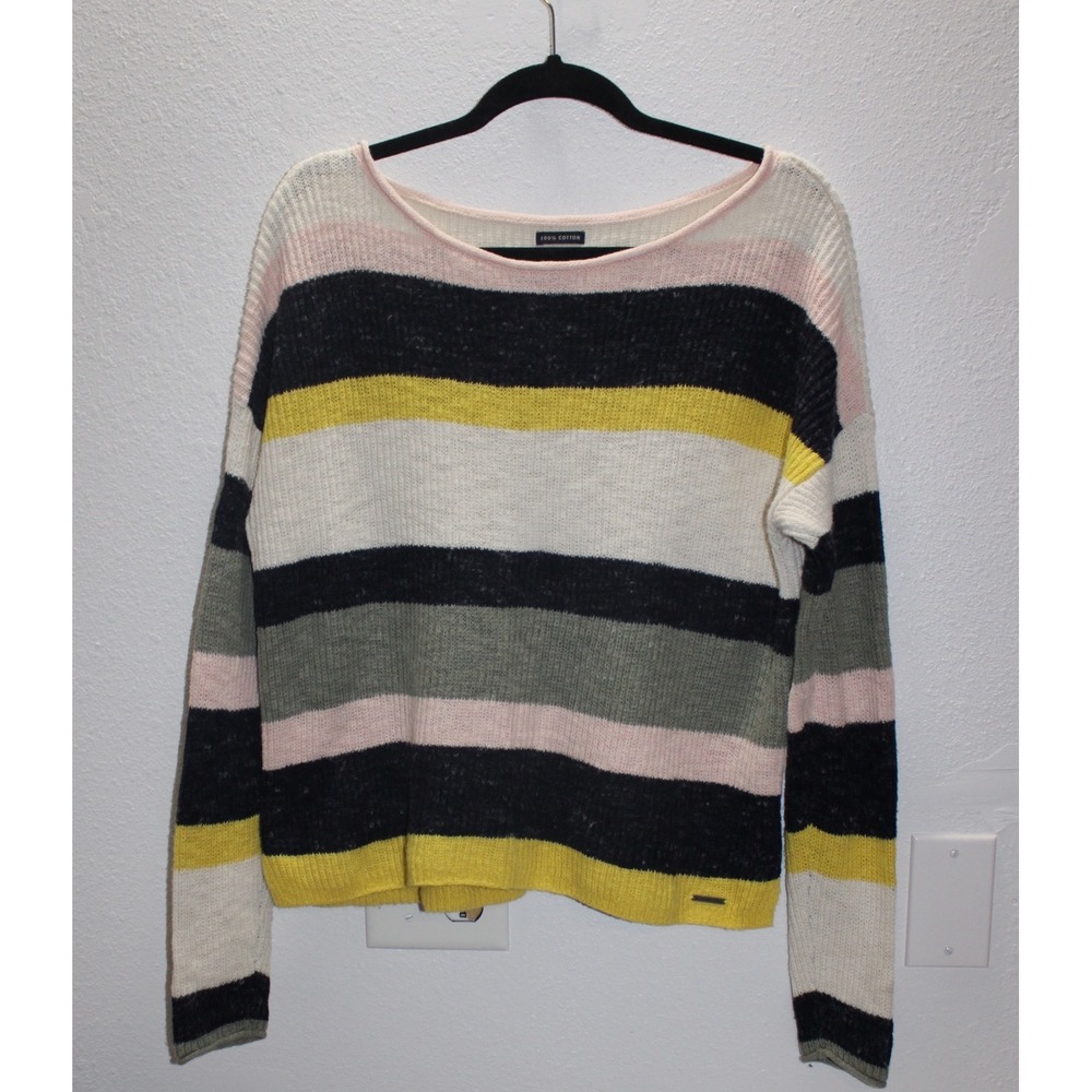 Abercrombie Fitch Striped‎ Cotton Boat Neck Sweater Size M